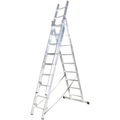 Scara aluminiu universala, 3 tronsoane, 7 trepte, 2,01m, Alverosal, 442056 foto