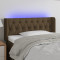 vidaXL Tăblie de pat cu LED, maro &icirc;nchis, 103x16x78/88 cm, textil