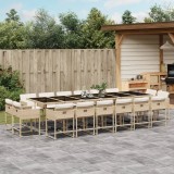 vidaXL Set mobilier de grădină cu perne, 17 piese, bej, poliratan 3211426