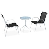 Set mobilier bistro, 3 piese, negru, otel GartenMobel Dekor, vidaXL