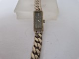 Ceas Mecanic de ESC Dreptunghiular - Carcasa si Bratara din Argint de 0.835-Vintage., Mecanic-Manual