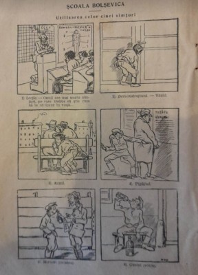 1927, Caricaturi SCOALA BOLSEVICA , istoria caricaturii romanesti, f amuzant foto