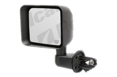 Oglinda exterioara Jeep Wrangler (Jk), 07.2011-2018, partea Stanga, culoare sticla crom, sticla plana, cu carcasa neagra, cu incalzire, ajustare elec foto