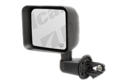 Oglinda exterioara Jeep Wrangler (Jk), 07.2011-2018, partea Stanga, culoare sticla crom, sticla plana, cu carcasa neagra, cu incalzire, ajustare elec