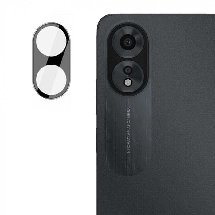 Folie Camera pentru Oppo A38, Techsuit Full Camera Glass, Black