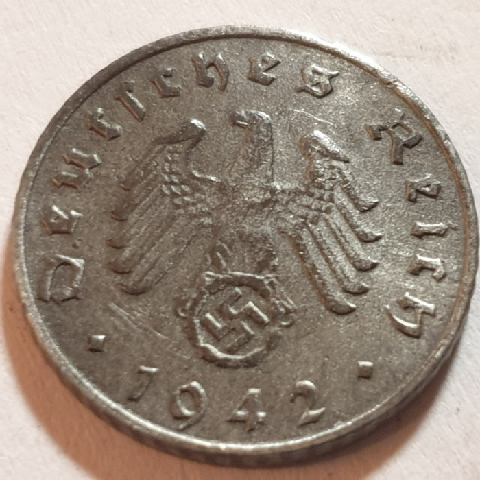 Germania Nazista 5 reichspfennig 1942 G / Karlsruhe