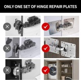 Cumpara ieftin Set 4 elemente de reparare a balamalei, JENUOS&reg;, inox, cu suruburi, 9 x 9 cm, Argintiu