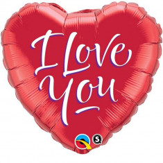 Balon Folie 45 cm Inima - &amp;quot;I Love You&amp;quot;, Qualatex 29133 foto