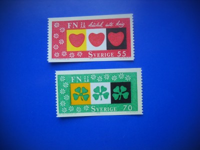 HOPCT TIMBRE SUEDIA MNH 1154 ONU 25 ANI NATIUNILE UNITE -2 VAL 1970-NESTAMPILAT foto