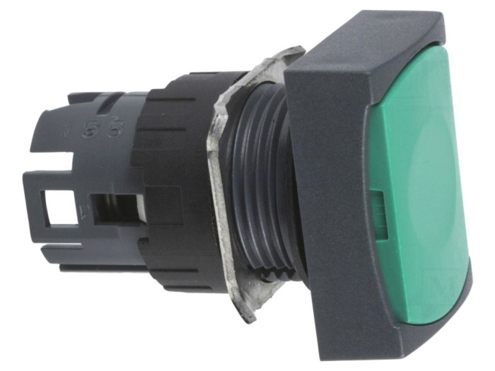 Comutator apăsare 16mm verde