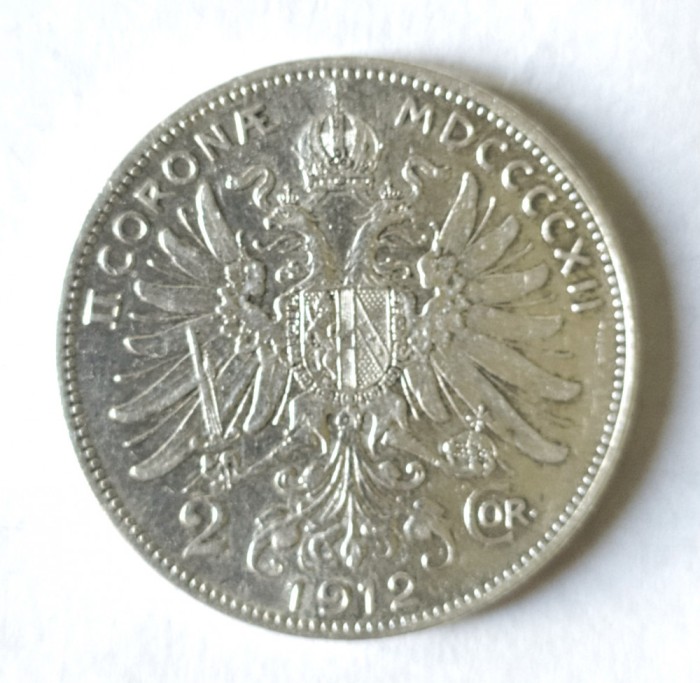 AUSTRIA 2 COROANE 1912 KRONE KRONEN ARGINT AUNC