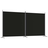 Cumpara ieftin Paravan de camera cu 2 panouri, negru, 348x180 cm, textil