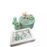 Cumpara ieftin Trusou botez, 9 Piese cu Ursulet Verde din Catifea - TB237