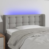 VidaXL Tăblie de pat cu LED, gri deschis, 83x16x78/88 cm, textil 3123644