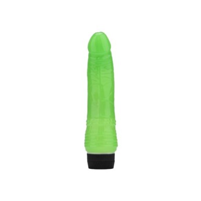 Vibratoare realiste - Loving Joy Vibrator Realist 18 cm Fosforescent in Intuneric Vene in Detaliu si Vibratii Puternice foto