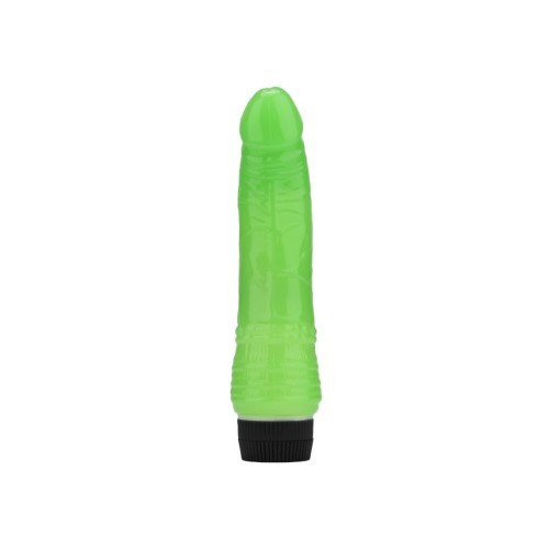 Vibratoare realiste - Loving Joy Vibrator Realist 18 cm Fosforescent in Intuneric Vene in Detaliu si Vibratii Puternice
