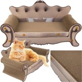 Canapea pisici, suprafata pentru zgariat, MDF si carton ondulat, constructie stabila, 32x29x60 cm