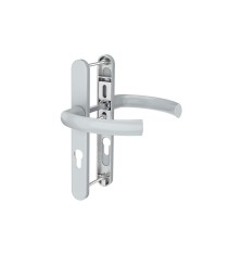 Maner pentru usa PVC, Jowisz, cu sild pentru cilindru, cu arc, material aluminiu, culoare argintiu, 85 x 32 mm foto
