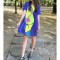 ROCHIE SCURTA IN A CU MANECA SCURTA NEON FACE TALIE UNICA Multicolora