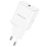 Cumpara ieftin Incarcator retea Borofone BN6, Quick Charge 3.0, 20W, USB-C, PD, White