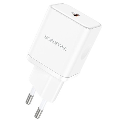 Incarcator retea Borofone BN6, Quick Charge 3.0, 20W, USB-C, PD, White foto