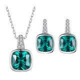 Cumpara ieftin Set Colier si Cercei Din Argint Piatra Green SET399A, Argintboutique