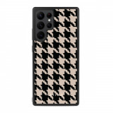 Husa Samsung Galaxy S22 Ultra - Skino Houndstooth, textil negru bej