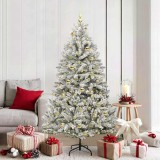 VidaXL Brad de Crăciun artificial Verde și alb 180 cm PVC și Metal 3395752