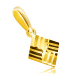 Pandantiv din aur de 9K &ndash; pătrat moletat cu suprafață strălucitoare