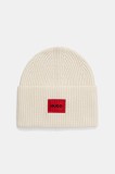HUGO căciulă de l&acirc;nă culoarea negru, de l&acirc;nă, din tricot gros, 50502579