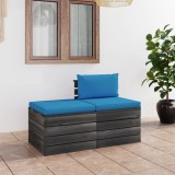 vidaXL Set mobilier grădină din paleți, 2 piese, cu perne, lemn de pin 3061675
