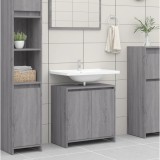 Dulap Baie Gossi Gri Sonoma 60x33x61 cm Lemn Prelucrat Depozitare Articole Baie