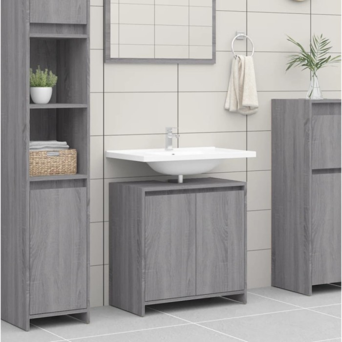 Gossi dulap de baie, gri sonoma, 60x33x61 cm, lemn prelucrat