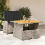 VidaXL Set mobilier de grădină cu perne, 2 piese, gri, poliratan
