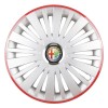 Set 4 Capace Roti, potrivite jantelor de R16, pentru Alfa Romeo, model falcon argintiu cu rama rosie, Autohelix MSA