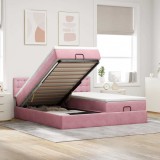 Cumpara ieftin Cadru de pat otoman cu saltele Roz 200x200cm catifea