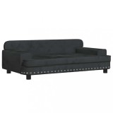 Cumpara ieftin Pat de caini, negru, 90x53x30 cm, catifea
