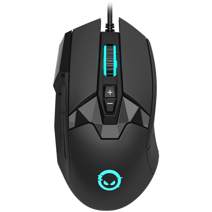 LORGAR Stricter 579, gaming mouse, 9 programmable buttons, Pixart PMW3336 sensor, 2 switches, built-in display, 1.8m, RGB &quot;LRG-GMS579&quot; (timbru verde 0