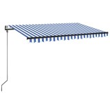 Cumpara ieftin Copertina cu senzor vant &amp; LED, albastru si alb, 300x250 cm