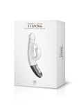 TITANZ 7&quot; SILICONE RECHARGEABLE VIBRATOR IVORY WHITE