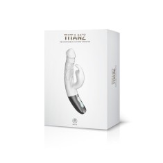 TITANZ 7&quot; SILICONE RECHARGEABLE VIBRATOR IVORY WHITE