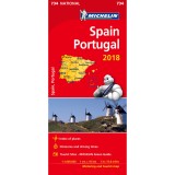 Spain &amp; Portugal 2018 National Map 734 |, Michelin