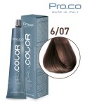 Vopsea de par profesionala PRO.COLOR 100 ml - Pro.Co - 6/07 BLOND INCHIS TUTUN