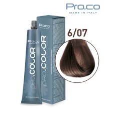 Vopsea de par profesionala PRO.COLOR 100 ml - Pro.Co - 6/07 BLOND INCHIS TUTUN