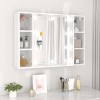 VidaXL Dulap cu oglindă și LED, alb extralucios, 76x15x55 cm 808861