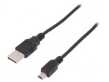 Cablu USB 2.0 A la B mini nichelat 1,8m negru, Digitus