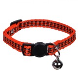 Zgarda Pisici Portocalie cu Clopotel, 30cm, Siguranta Antistrangulare - Accesorii Pisici