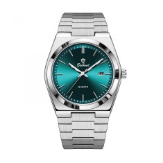 BinBond Ceas barbatesc Quartz Elegant Otel Argintiu Albastru