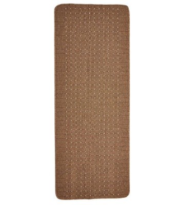 Traversa Festonata Surfilata Premium, Greceasca, Model Stanford Chestnut Sugar, Tesatura Plata, Latime 0.67m, Marime 67 x 200 cm, Maro, Antiderapant, foto