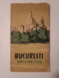 București, harta turistică (Oficiul Național de Turism Carpați, 1957)